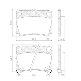 Juego de Pastillas de freno Traseras Mitsubishi Montero Sport 2016 - 2021