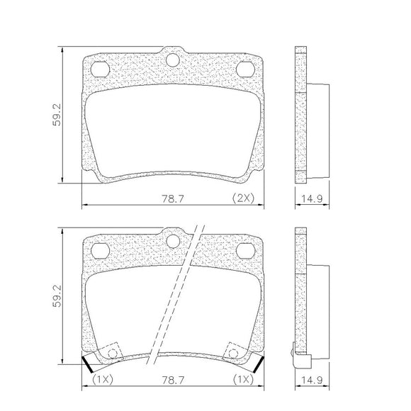 Juego de Pastillas de freno Traseras Mitsubishi Challenger 1996 - 1999