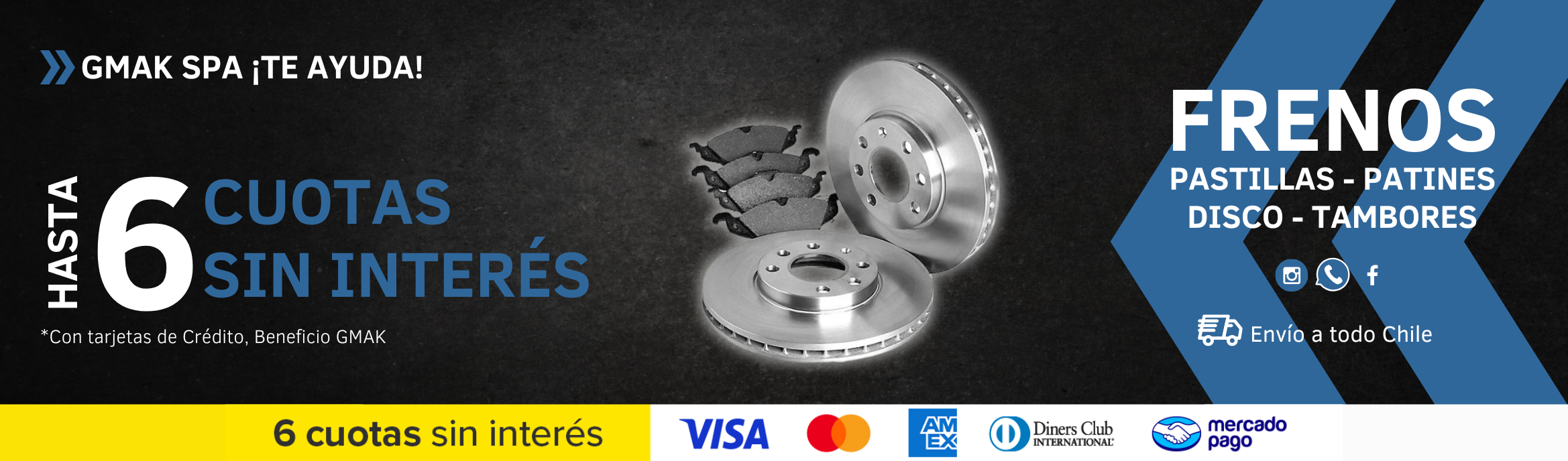 Banner pagina web frenos mercadopago