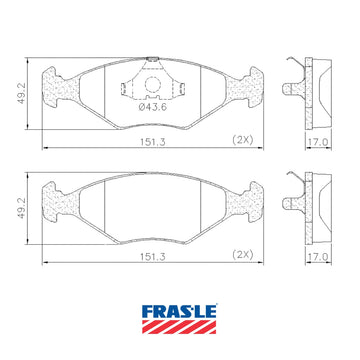 Juego de Pastillas de freno Delanteras Fiat Palio 1.6 2001 - 2004 - 0