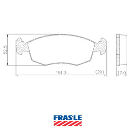 Juego de Pastillas de freno Delanteras Fiat Doblo 2001 - 2009
