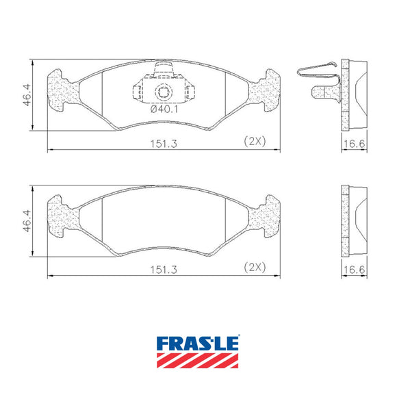 Juego de Pastillas de freno Delanteras Ford Fiesta 1.6 2000 - 2010