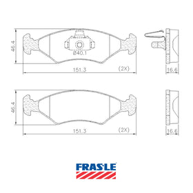Juego de Pastillas de freno Delanteras Ford Ka 1.0 1998 - 2000