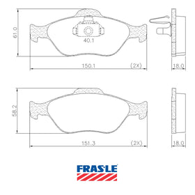 Juego de Pastillas de freno Delanteras Ford Euroescort 2003 - 2012