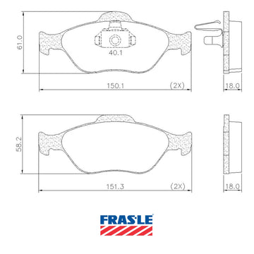 Juego de Pastillas de freno Delanteras Ford Euroescort 2003 - 2012