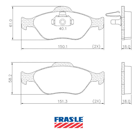 Juego de Pastillas de freno Delanteras Ford Euroescort 2003 - 2012