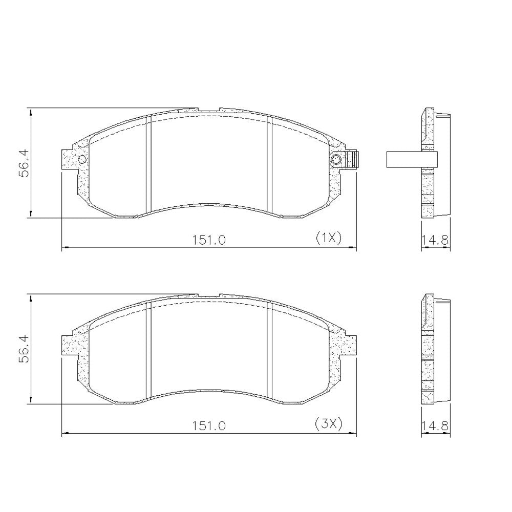 Pastillas de freno Delanteras Mitsubishi L200 2.5 2001 - 2007 - 0