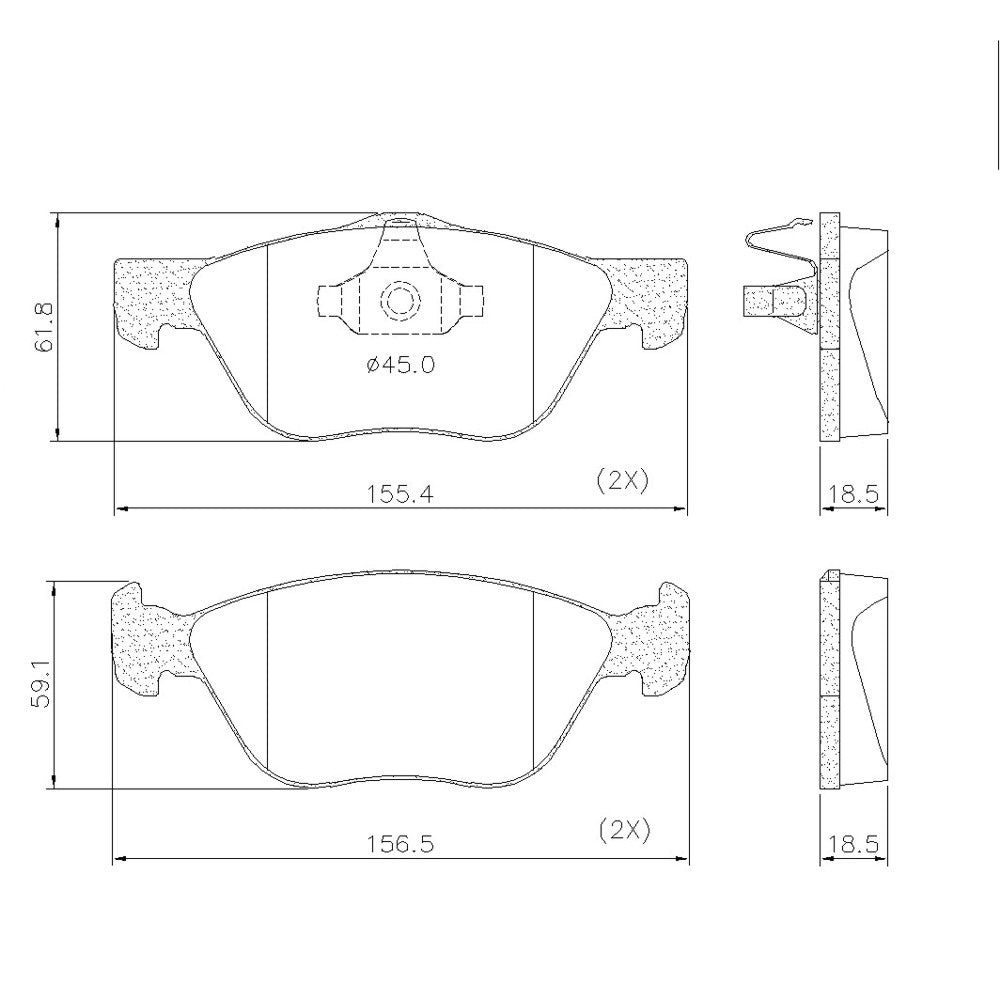 Pastillas de freno Delanteras Fiat Idea 1.8 2009 - 2012